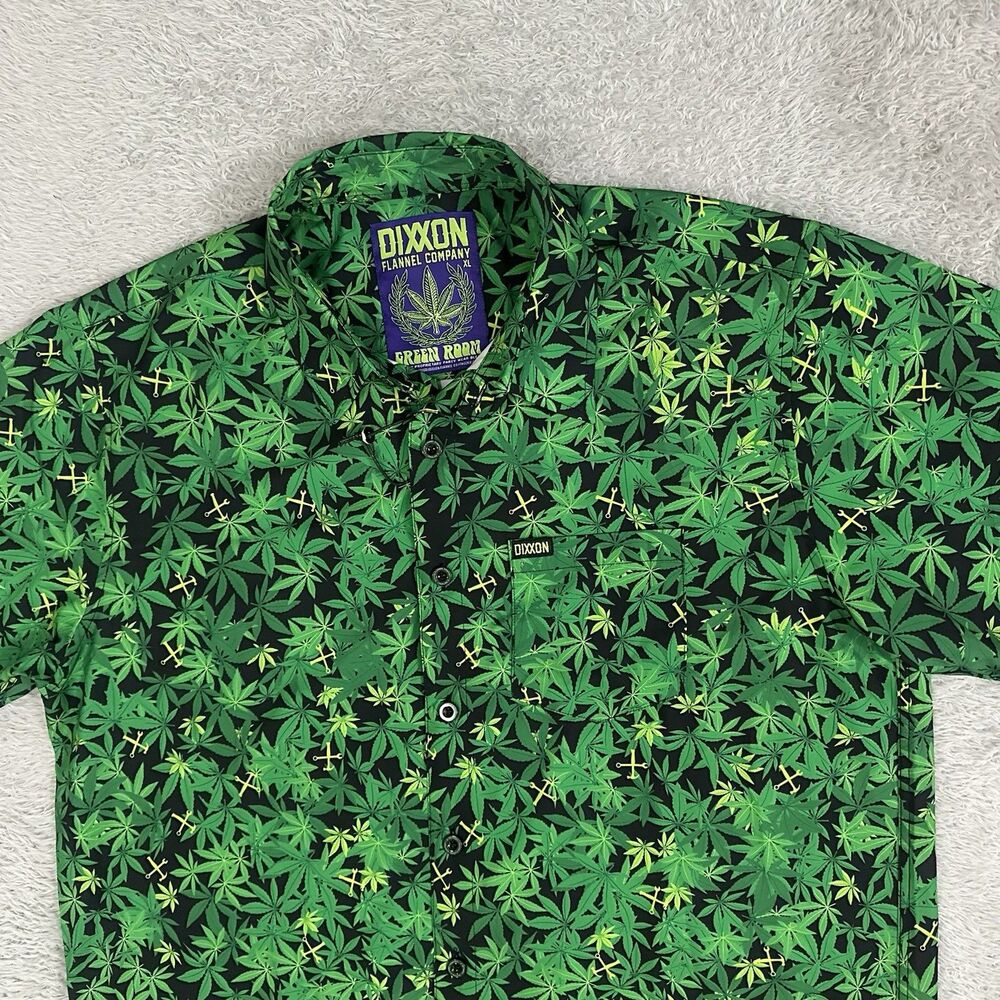 Dixxon Flannel Co. Green Room 10YR Mens XL Short Sleeve Party Shirt 420🔥🌲